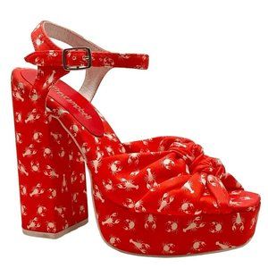 Jeffrey Campbell Knot 2day Platform Lobster Crawfish Crab Sandal Red Size 6M NEW